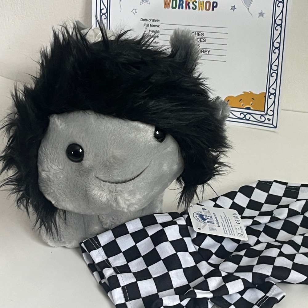 NEW Emo Axolotl Stuffed Animal Check Hoodie Gift Set build a bear BAB - Picture 15 of 15